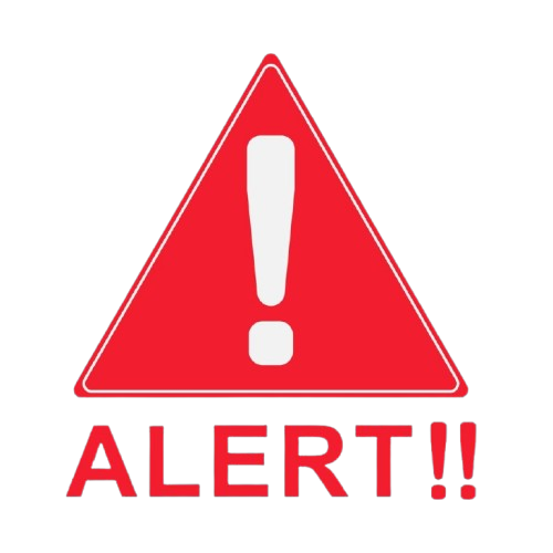 Red alert icon indicating important warning about buying original GlucoArmor only through the official website to avoid counterfeit products.