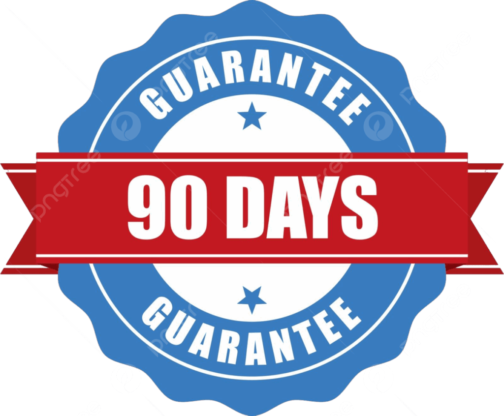 GlucoArmor 90-day money-back guarantee seal, ensuring a risk-free purchase and guaranteed satisfaction for customers.